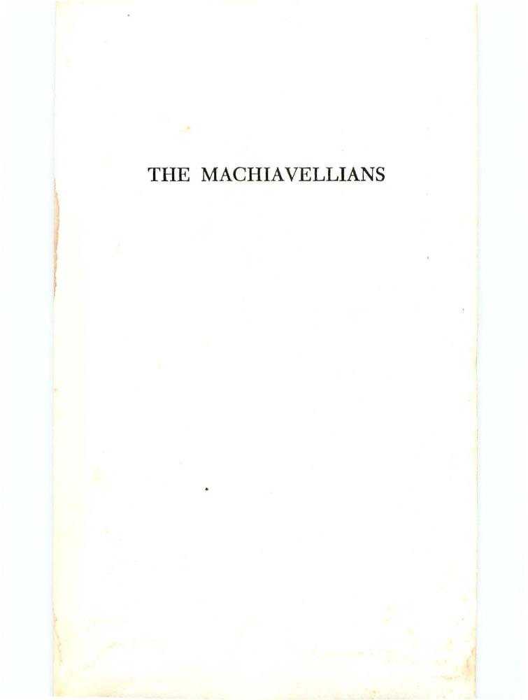 The Machiavellians: Defenders of Freedom