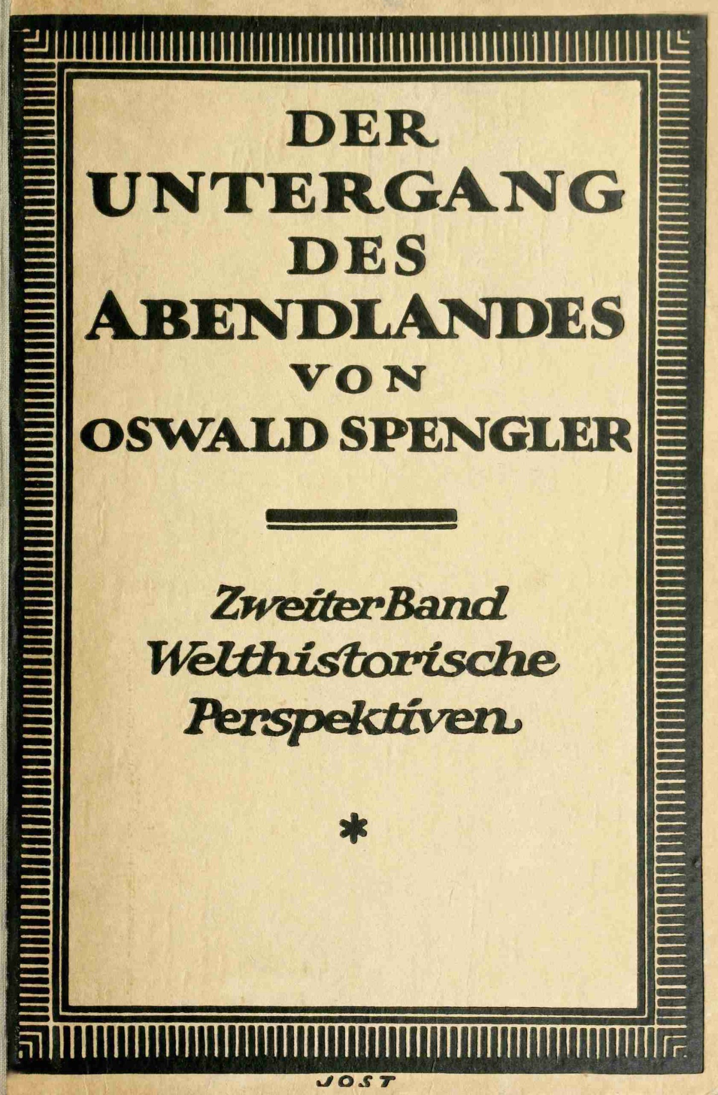 Der Untergang des Abendlandes, Zweiter Band