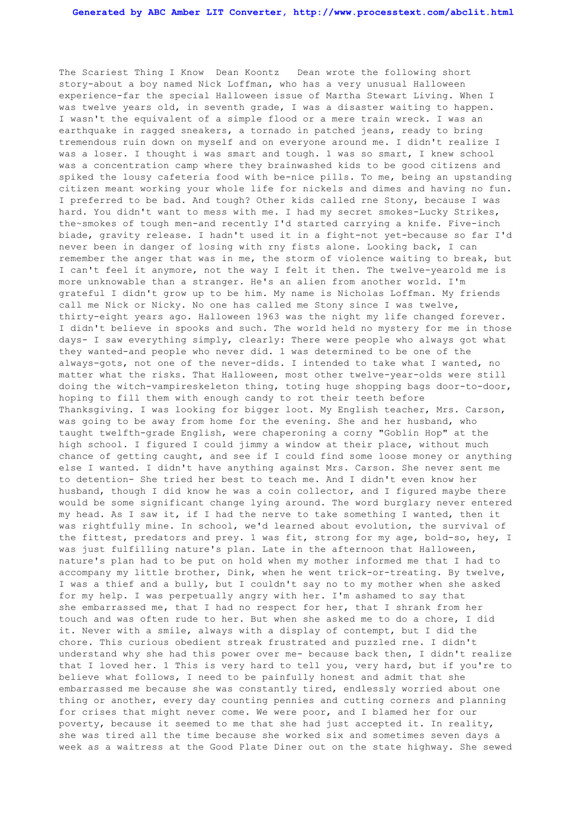 Koontz, R. Dean - The Scariest Thing I Know